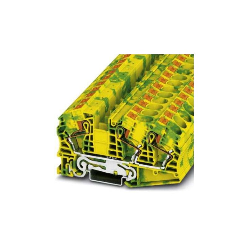 25 pcs - Phoenix Contact PT 2 Series Green, Yellow Component Terminal Block, 25mm², Push In Termination, ATEX, IECEx