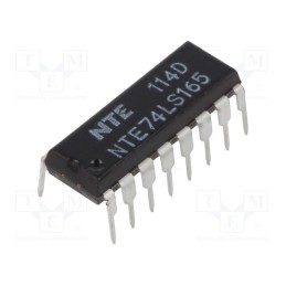 10 pcs : NTE74LS165 - IC: digital, 8bit,shift register,serial output,parallel in, TTL
