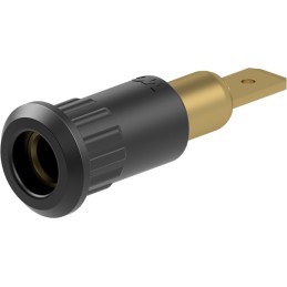 1 pcs - Staubli Black Socket Test Socket, Tab Termination, 25A, 30V ac, Gold Plating