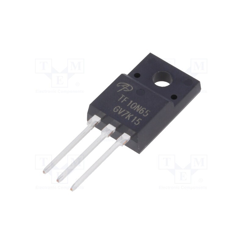 10 pcs : AOTF10N65 - Transistor: N-MOSFET, unipolar, 650V, 6.2A, TO220F