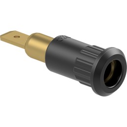 1 pcs - Staubli Black Socket Test Socket, Tab Termination, 25A, 30V ac, Gold Plating