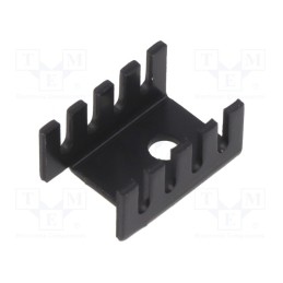 20 pcs : D02A - Heatsink: moulded, U, TO202,TO220, black, L: 19.05mm, W: 13.21mm