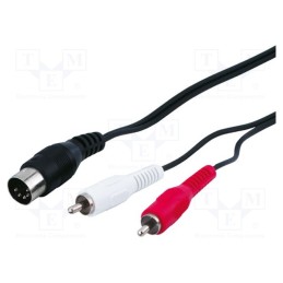 10 pcs : 50014 - Cable, DIN 5pin plug,RCA plug x2, 1.5m