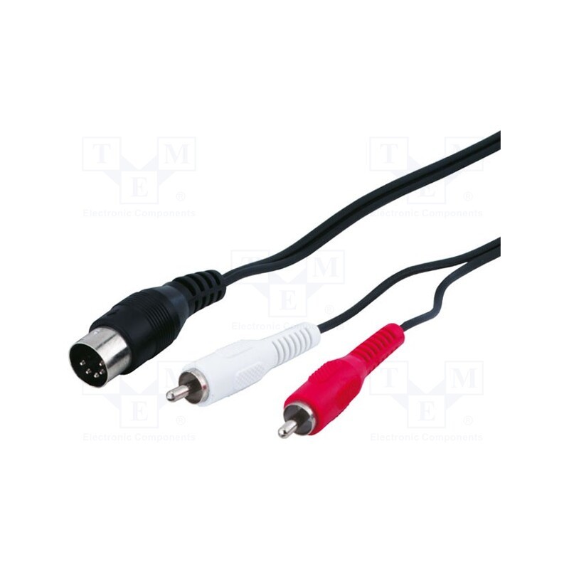 10 pcs : 50014 - Cable, DIN 5pin plug,RCA plug x2, 1.5m