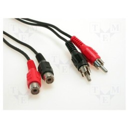 10 pcs : 50026 - Cable, RCA socket x2,RCA plug x2, 2.5m, Plating: nickel plated