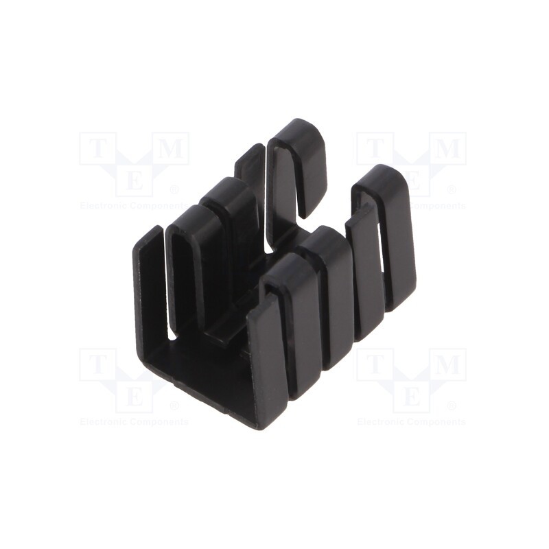 10 pcs : ATS-PCB1064 - Heatsink: extruded, U, TO220, black, L: 19mm, W: 12.8mm, H: 12.7mm