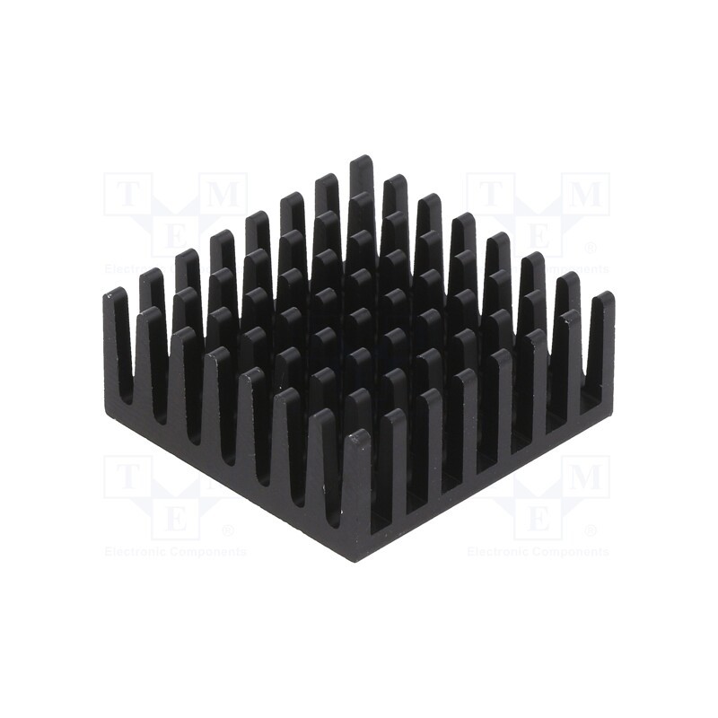10 pcs : 658-45AB - Heatsink: extruded, grilled, BGA, black, L: 27.9mm, W: 27.9mm, 658