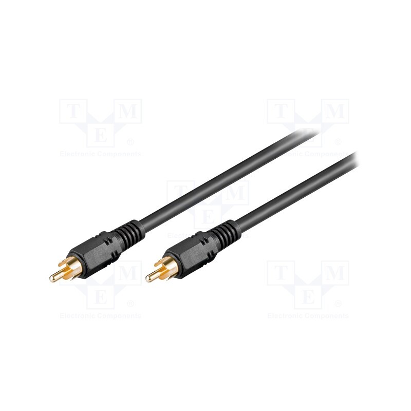 10 pcs : 50038 - Cable, RCA plug,both sides, 2m, Plating: nickel plated