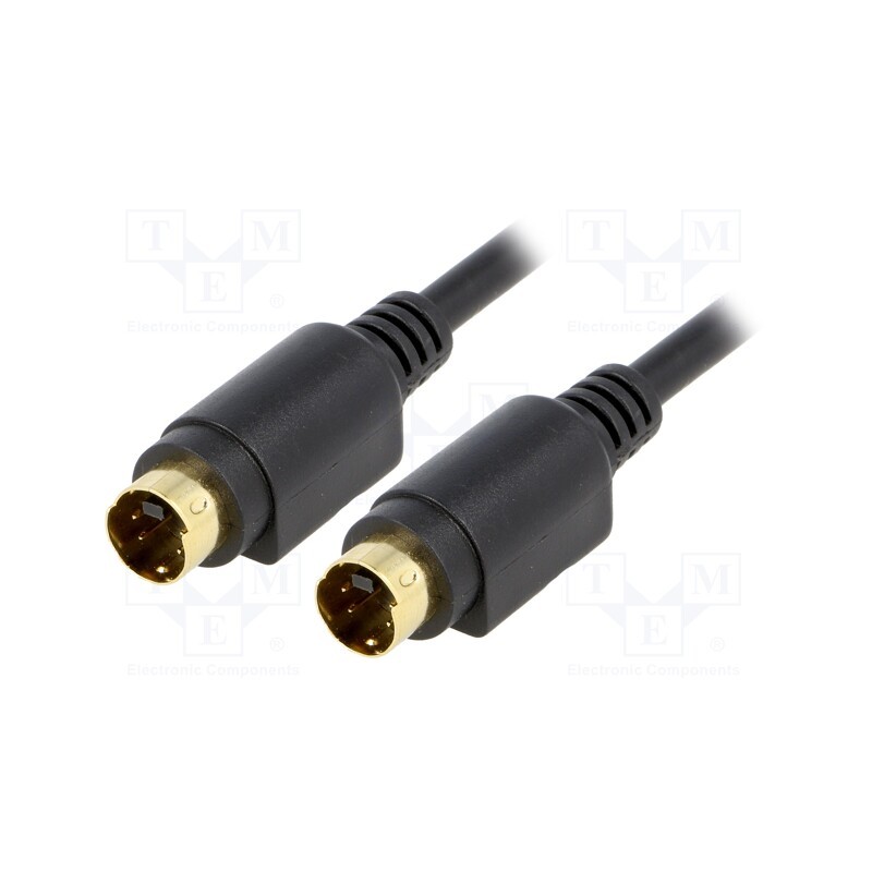 10 pcs : 50057 - Cable, DIN mini 4pin plug,both sides, 1m, Plating: gold-plated