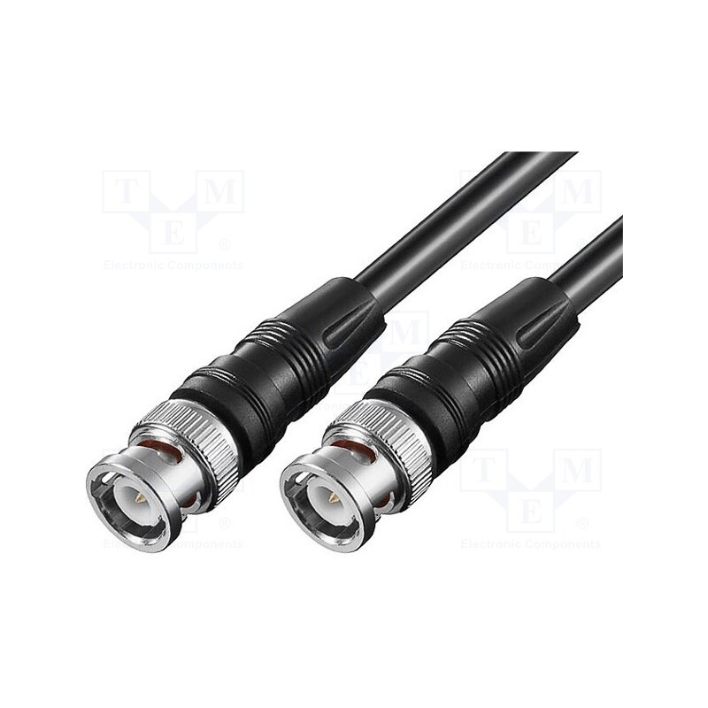 10 pcs : 50086 - Cable, 50Ω, 2m, BNC plug,both sides, black