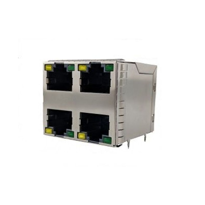 1 pcs - Amphenol RJSGE4 Series Female RJ45 Connector, PCB Mount, Cat5e