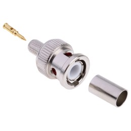1 pcs - RS PRO, Plug Cable Mount BNC Connector, 75Ω, Crimp Termination, Straight Body