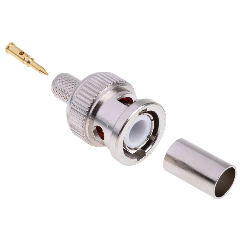 1 pcs - RS PRO, Plug Cable Mount BNC Connector, 75Ω, Crimp Termination, Straight Body