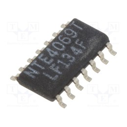 10 pcs : NTE4069T - IC: digital, NOT, Ch: 6, CMOS, SMD, SO14, 3÷18VDC, -55÷125°C, 30uA