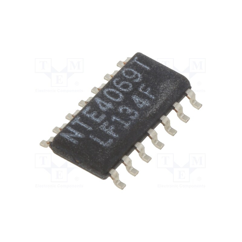 10 pcs : NTE4069T - IC: digital, NOT, Ch: 6, CMOS, SMD, SO14, 3÷18VDC, -55÷125°C, 30uA