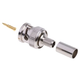 1 pcs - RS PRO, Plug Cable Mount BNC Connector, 75Ω, Crimp Termination, Straight Body