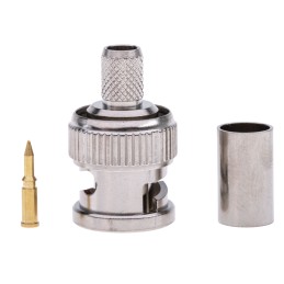 1 pcs - RS PRO, Plug Cable Mount BNC Connector, 75Ω, Crimp Termination, Straight Body