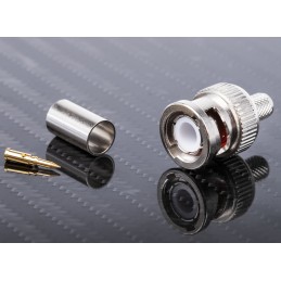1 pcs - RS PRO, Plug Cable Mount BNC Connector, 75Ω, Crimp Termination, Straight Body