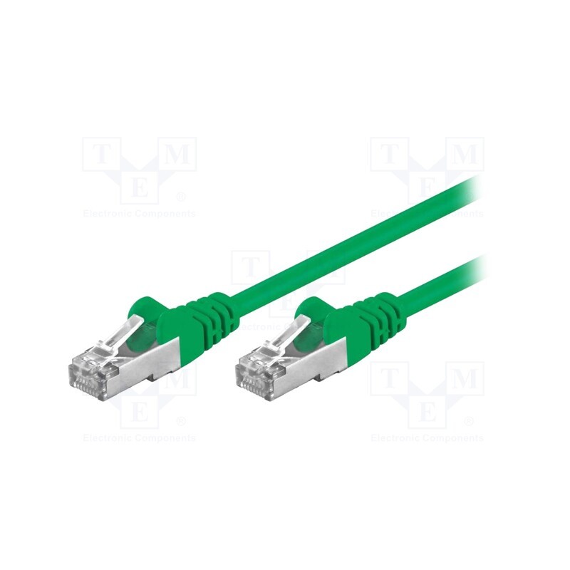 10 pcs : 50181 - Patch cord, F/UTP, 5e, stranded, CCA, PVC, green, 2m, 26AWG, shielded