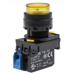 1 pcs - Idec YW Series Illuminated Push Button Complete Unit, Panel Mount, 22mm Cutout, SPST, IP65
