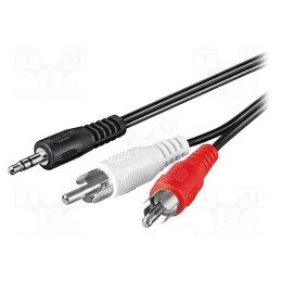 10 pcs : 50195 - Cable, Jack 3.5mm 3pin plug,RCA plug x2, 5m, black
