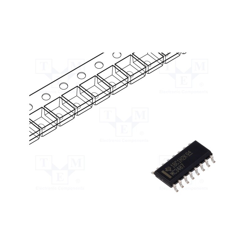 10 pcs : MC3487DR - IC: interface, line driver, RS422, 10000kbps, SOIC16, 4.75÷5.25VDC
