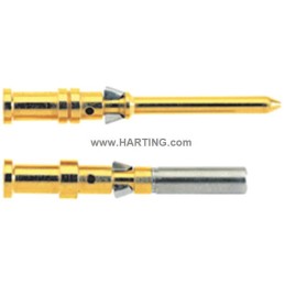 25 pcs - Han D Male 10A Crimp Contact Minimum Wire Size 0.14mm² Maximum Wire Size 0.37mm² for use with Heavy Duty Power Connecto