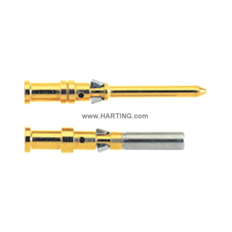 25 pcs - Han D Male 10A Crimp Contact Minimum Wire Size 0.14mm² Maximum Wire Size 0.37mm² for use with Heavy Duty Power Connecto