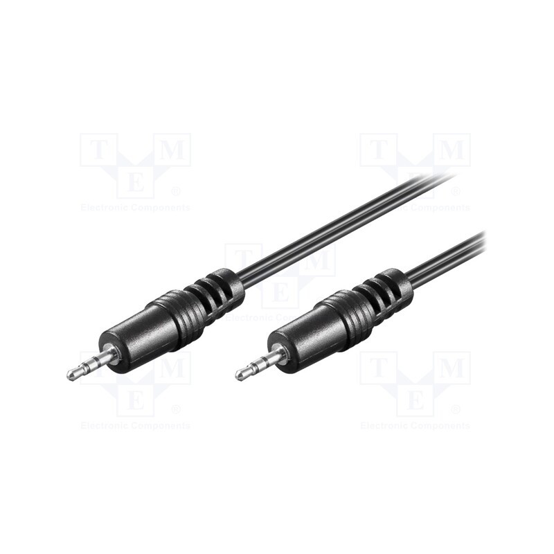10 pcs : 50457 - Cable, Jack 2.5mm 3pin plug,both sides, 1.5m, black