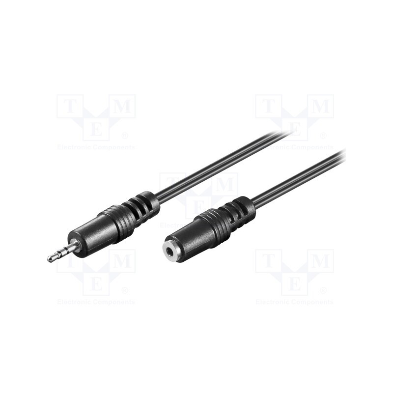 10 pcs : 50458 - Cable, Jack 2.5mm 3pin socket,Jack 2.5mm 3pin plug, 2m, black