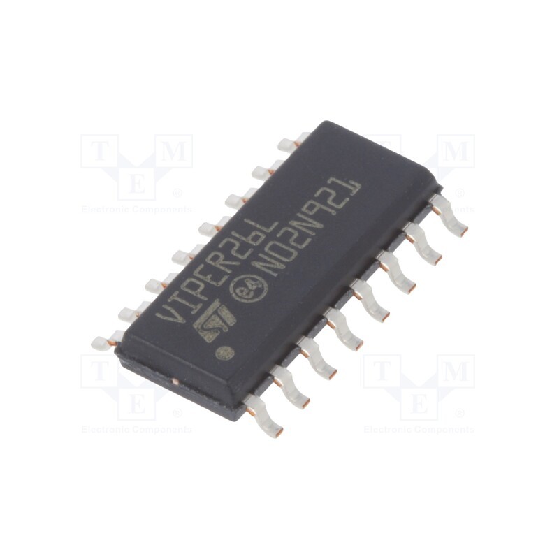 10 pcs : VIPER26LD - IC: driver, buck,buck-boost,flyback, PWM controller, SO16, 3A