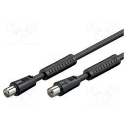 10 pcs : 50728 - Cable, 75Ω, 1.5m, coaxial 9.5mm socket,coaxial 9.5mm plug, black