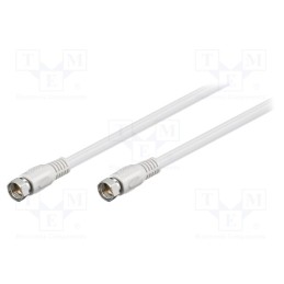 10 pcs : 50737 - Cable, 75Ω, 1.5m, F plug,both sides, white