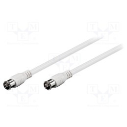 10 pcs : 50747 - Cable, 75Ω, 1.5m, F plug 'quick',both sides, white
