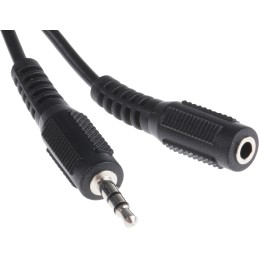 1 pcs - RS PRO Male 3.5mm Stereo Jack to Female 3.5mm Stereo Jack Aux Cable, Black, 3m