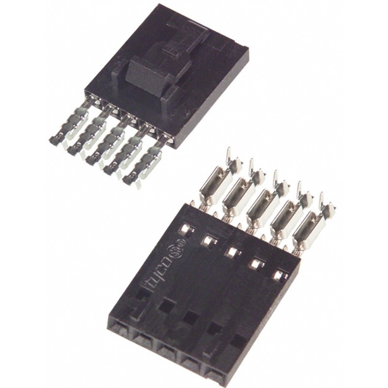 5 pcs - TE Connectivity, AMPMODU MTE Female Connector Housing, 2.54mm Pitch, 5 Way, 1 Row