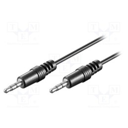 10 pcs : 51141 - Cable, Jack 3.5mm 3pin plug,both sides, 0.6m, black, Øcable: 4mm