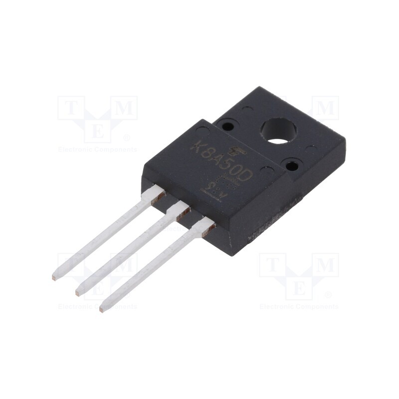 10 pcs : TK8A50D(STA4,Q,M) - Transistor: N-MOSFET, unipolar, 500V, 8A, Idm: 32A, 40W, TO220FP