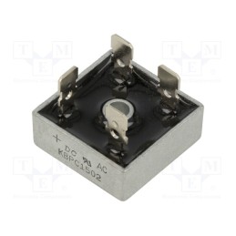 10 pcs : KBPC1502 - Bridge rectifier: single-phase, Urmax: 200V, If: 15A, Ifsm: 300A