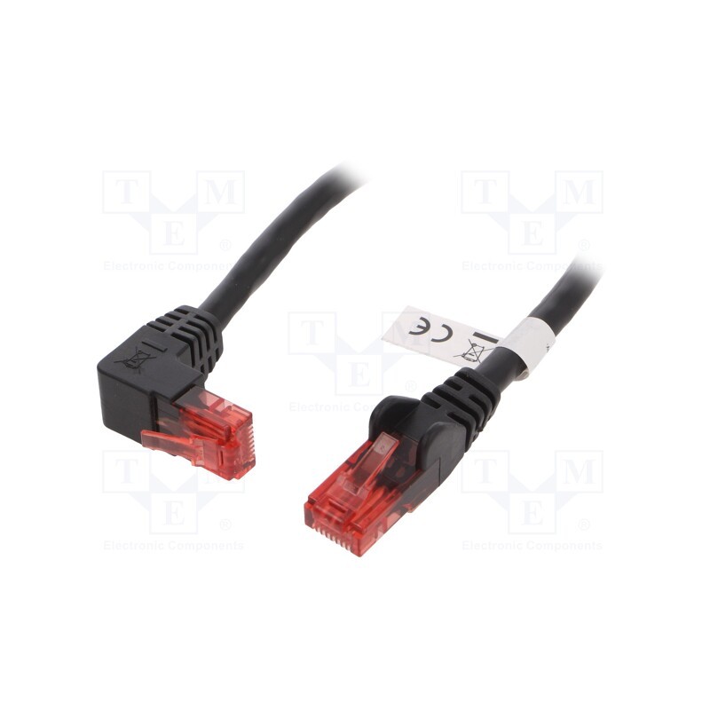 10 pcs : 51515 - Patch cord, U/UTP, 6, stranded, CCA, PVC, black, 1m, 25AWG