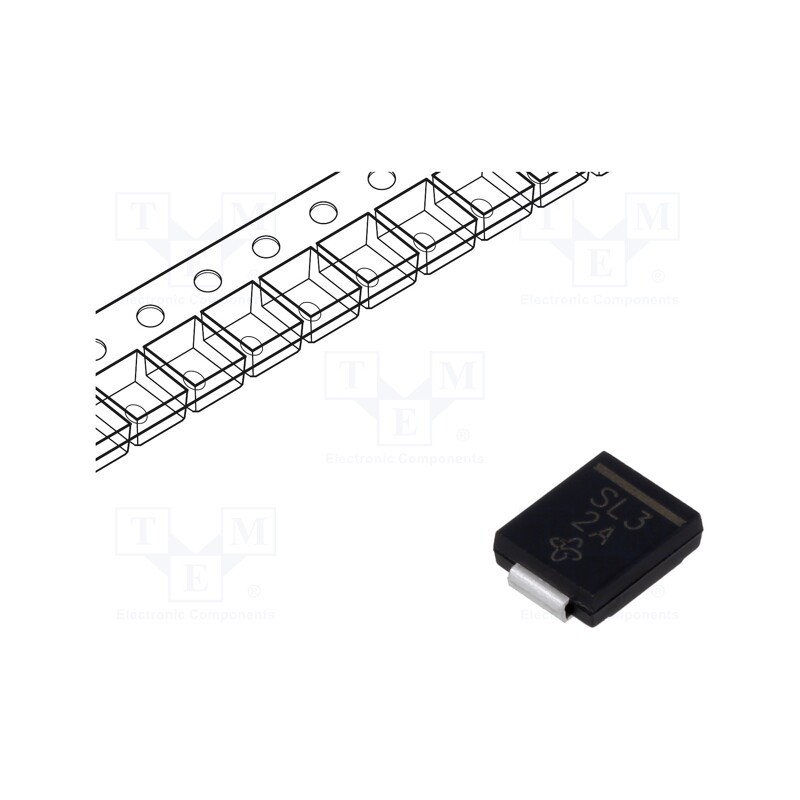 10 pcs : SL43-E3/57T - Diode: Schottky rectifying, SMD, 30V, 4A, SMC,