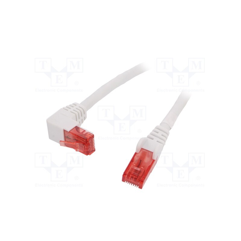 10 pcs : 51520 - Patch cord, U/UTP, 6, stranded, CCA, PVC, white, 0.25m, 25AWG