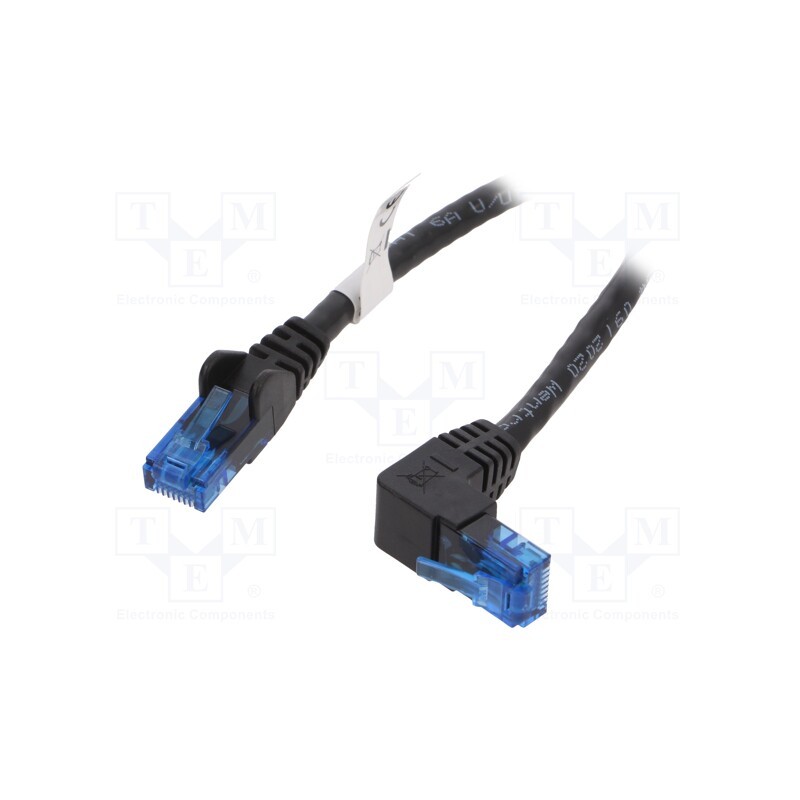 10 pcs : 51530 - Patch cord, U/UTP, 6a, stranded, CCA, PVC, black, 2m, 24AWG