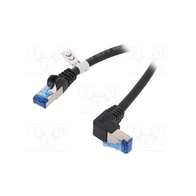 10 pcs : 51557 - Patch cord, S/FTP, 6a, stranded, Cu, LSZH, black, 1m, 27AWG, -20÷65°C