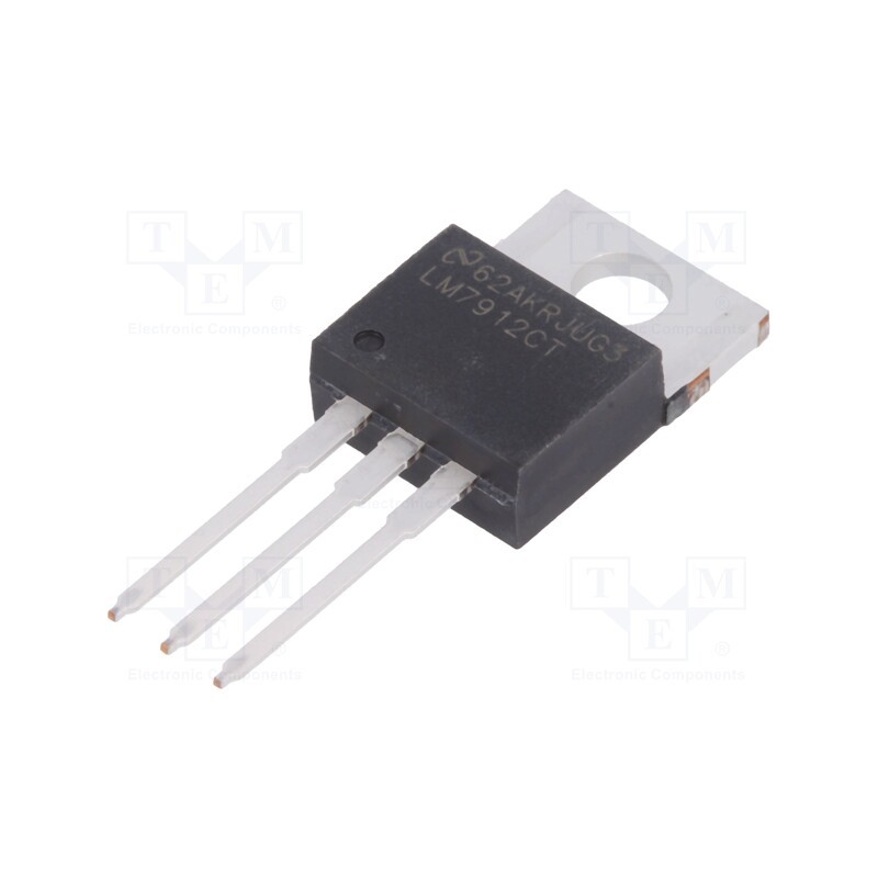 10 pcs : LM7912CT/NOPB - IC: voltage regulator, fixed, -12V, 1.5A, TO220, THT, , 0÷125°C