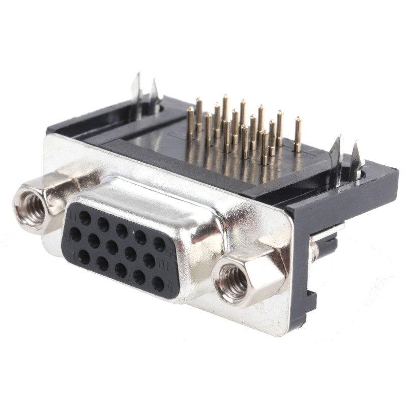 1 pcs - RS PRO 15 Way Right Angle Through Hole D-sub Connector Socket, 2.29mm Pitch