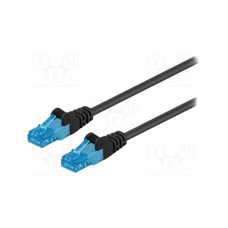 10 pcs : 55405 - Patch cord, U/UTP, 6a, stranded, Cu, LSZH, black, 0.5m, 26AWG