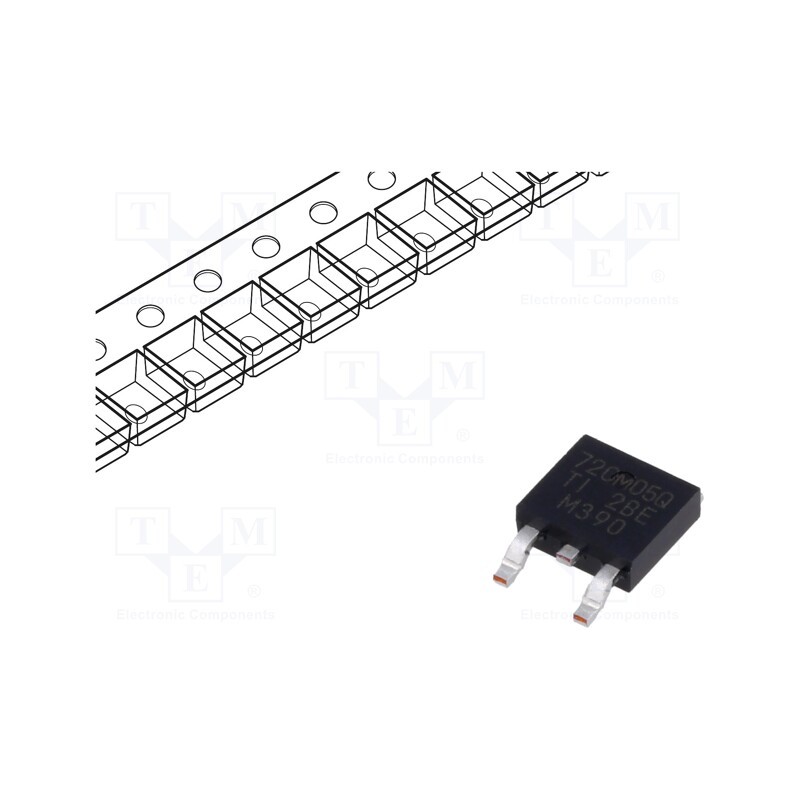 10 pcs : TL720M05QKVURQ1 - IC: voltage regulator, LDO,fixed, 5V, 0.7A, DPAK, SMD,