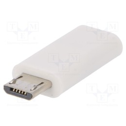 10 pcs : 55550 - Adapter, USB 2.0, USB B micro plug,USB C socket, white