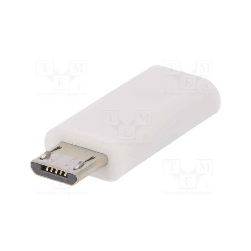 10 pcs : 55550 - Adapter, USB 2.0, USB B micro plug,USB C socket, white